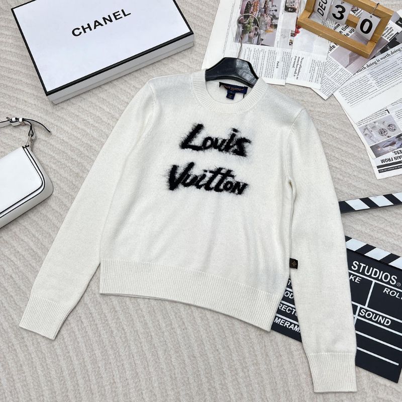 Louis Vuitton Letter Jacquard Knitted Round-Neck Sweater