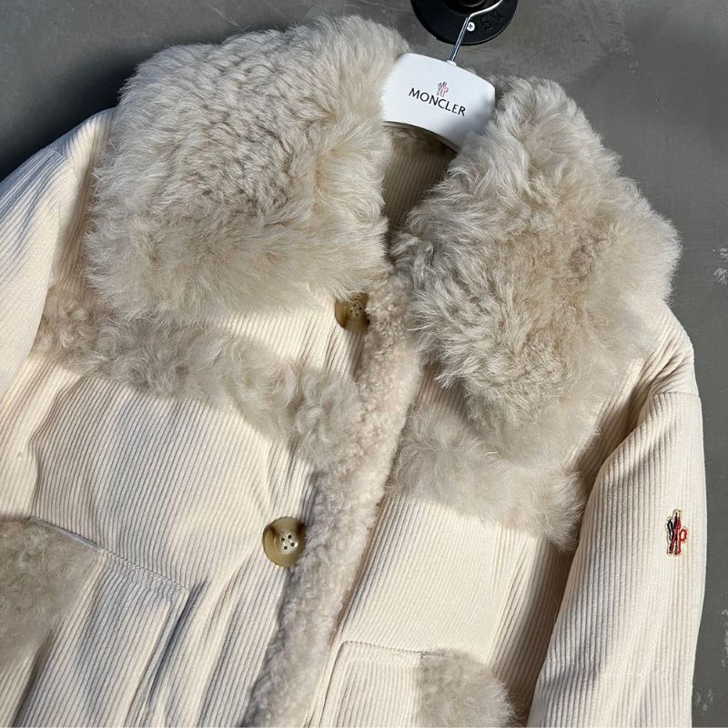 Moncler Bazaar Wool Fur Corduroy Down Jacket