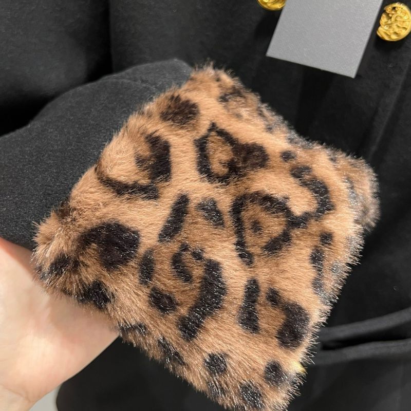 Saint Laurent Leopard Print Patchwork Wool Coat