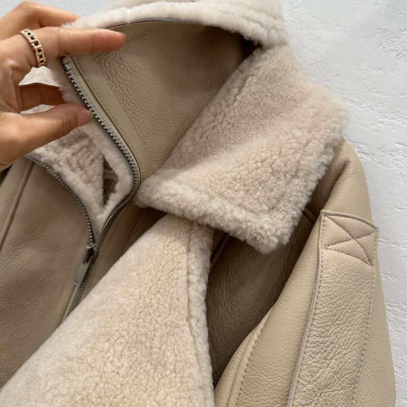 YSL Unisex Merino Fur Biker Jacket