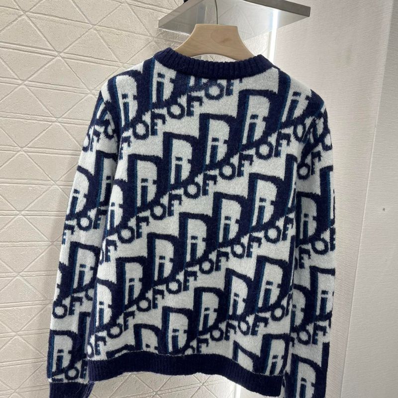 Dior Jacquard Mohair Knit Pullover Sweater