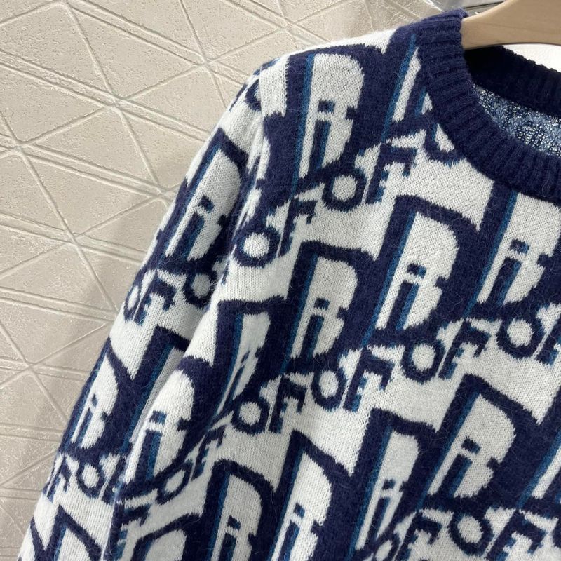 Dior Jacquard Mohair Knit Pullover Sweater