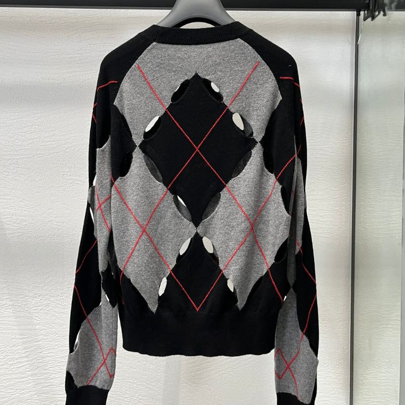 Dior Contrast Diamond Hollow Knit Sweater