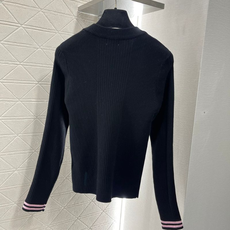 Chanel Round-Neck Embroidered Knitted Sweater
