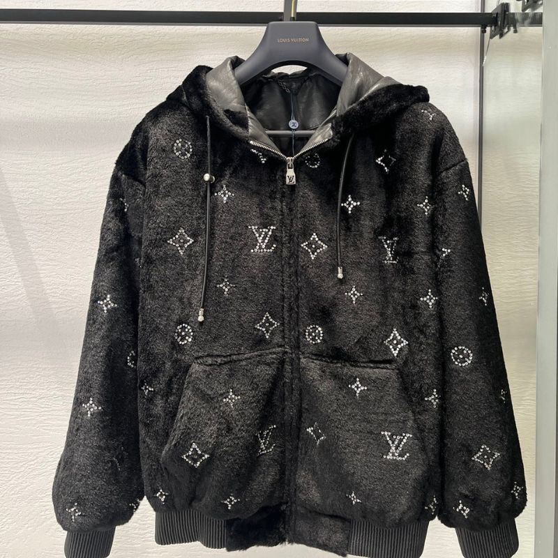 Louis Vuitton Starry Logo Rhinestone Hooded Jacket