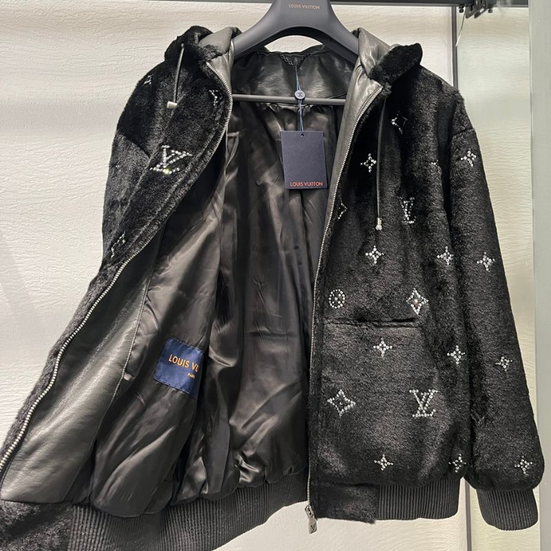 Louis Vuitton Starry Logo Rhinestone Hooded Jacket