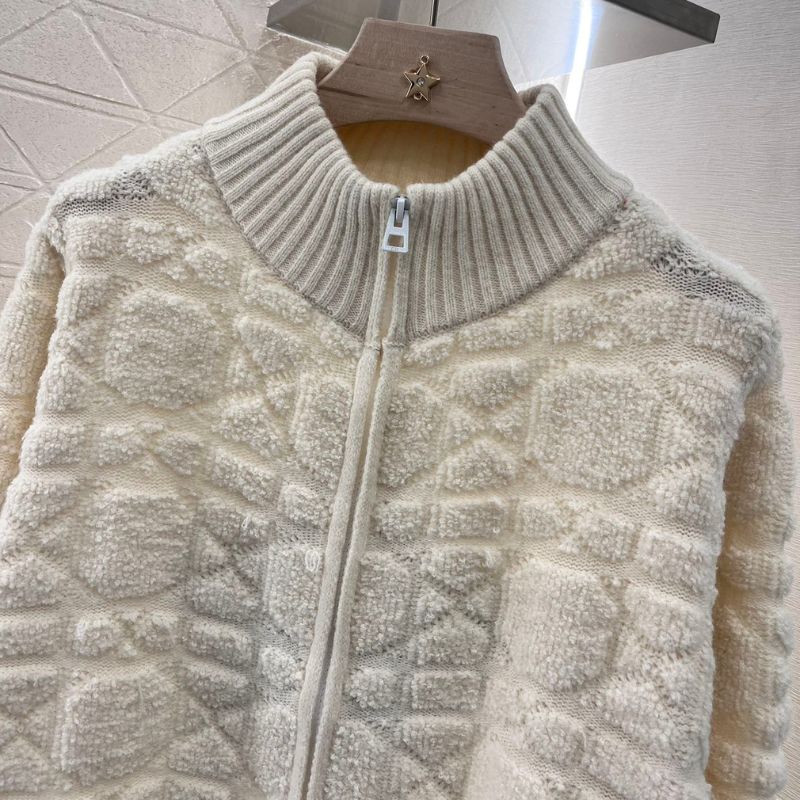 Dior Raglan Embroidered Knitted Cardigan