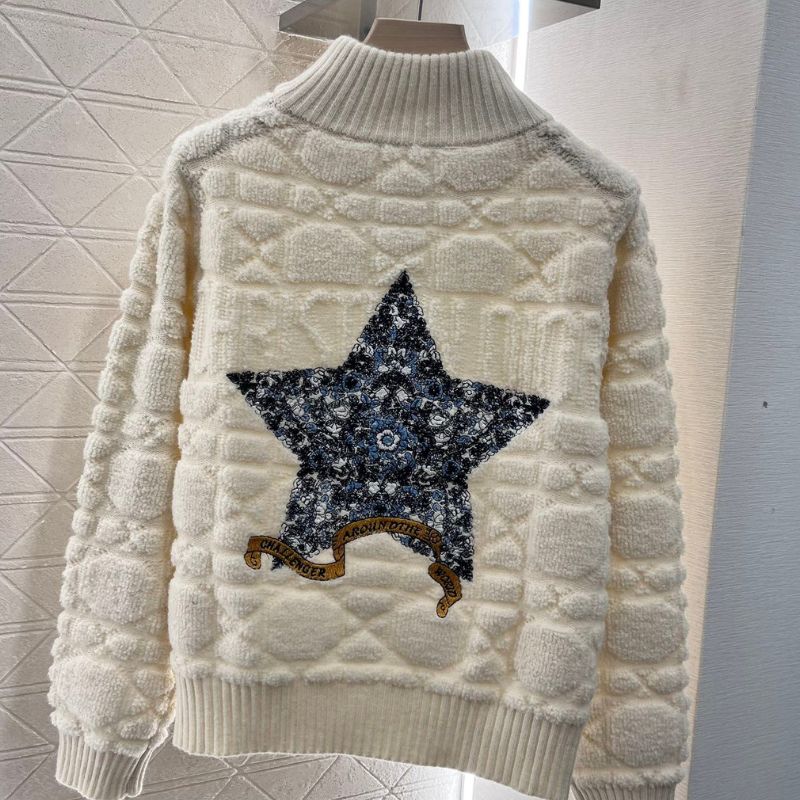 Dior Raglan Embroidered Knitted Cardigan