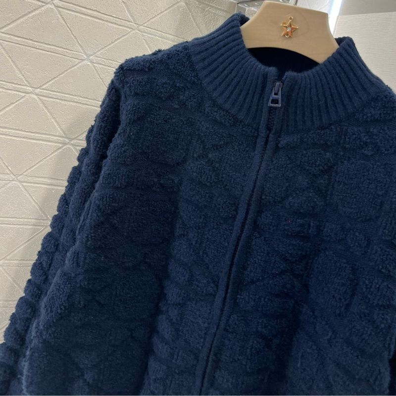 Dior Plush Texture Embroidered Cardigan