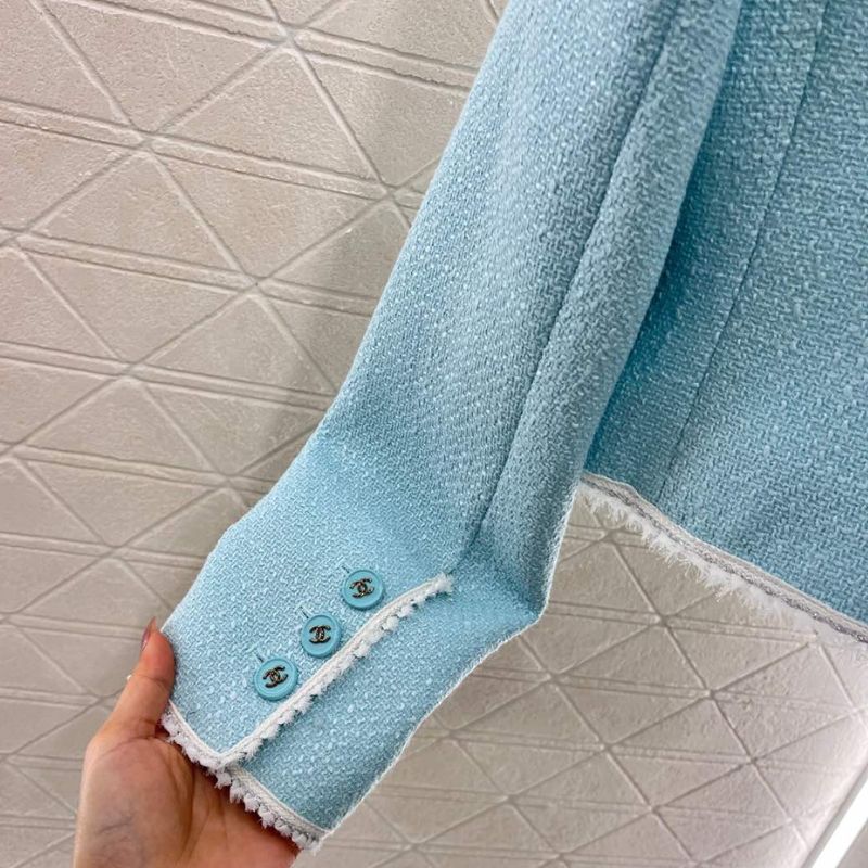 Chanel Sky Blue Elegance Wool Ensemble