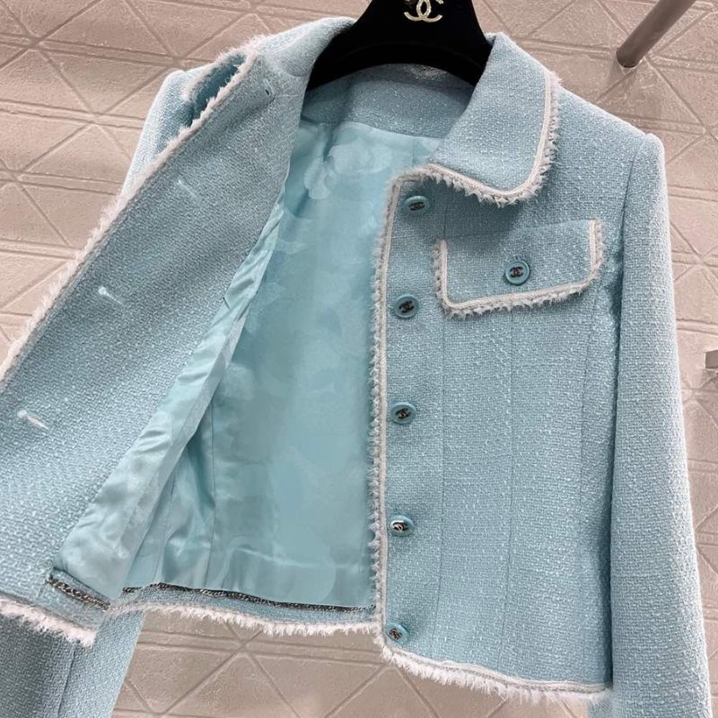 Chanel Sky Blue Elegance Wool Ensemble