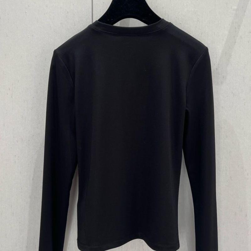 Chanel 25SS Letter Embroidery Slim Fit Tee