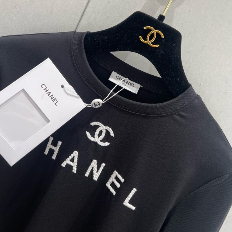 Chanel 25SS Letter Embroidery Slim Fit Tee