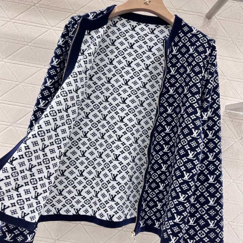 Louis Vuitton Jacquard Zipper Knitted Cardigan