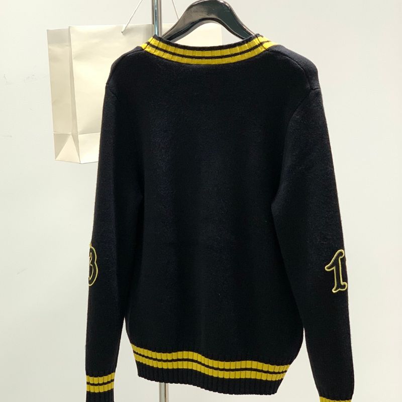 Prada Luxe Letter Logo Cardigan Sweater