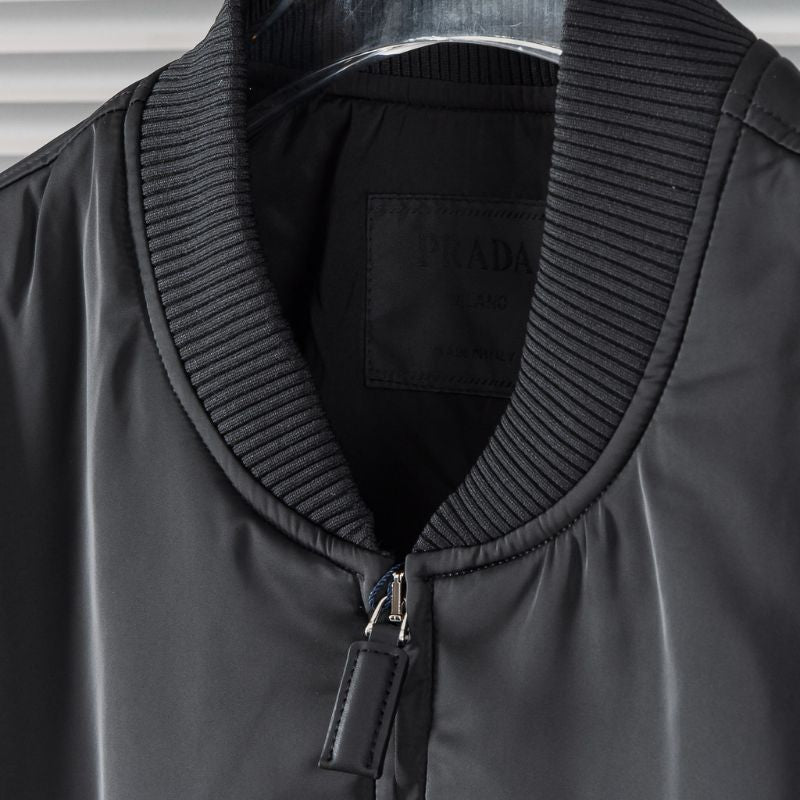Prada Stand-Up Collar Thin Cotton Jacket