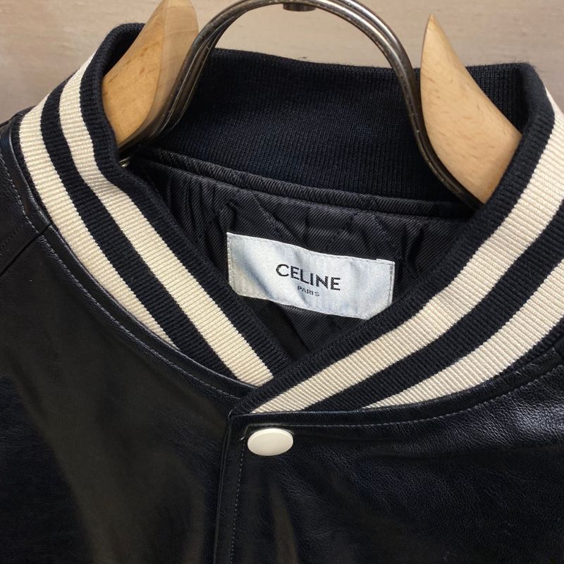 Celine Oversized Leather Varsity Jacket