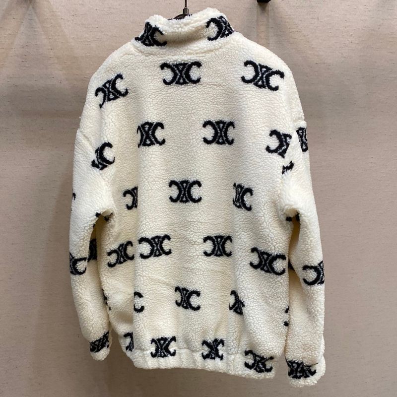 Celine 24FW Arc de Triomphe Teddy Lambswool Jacket