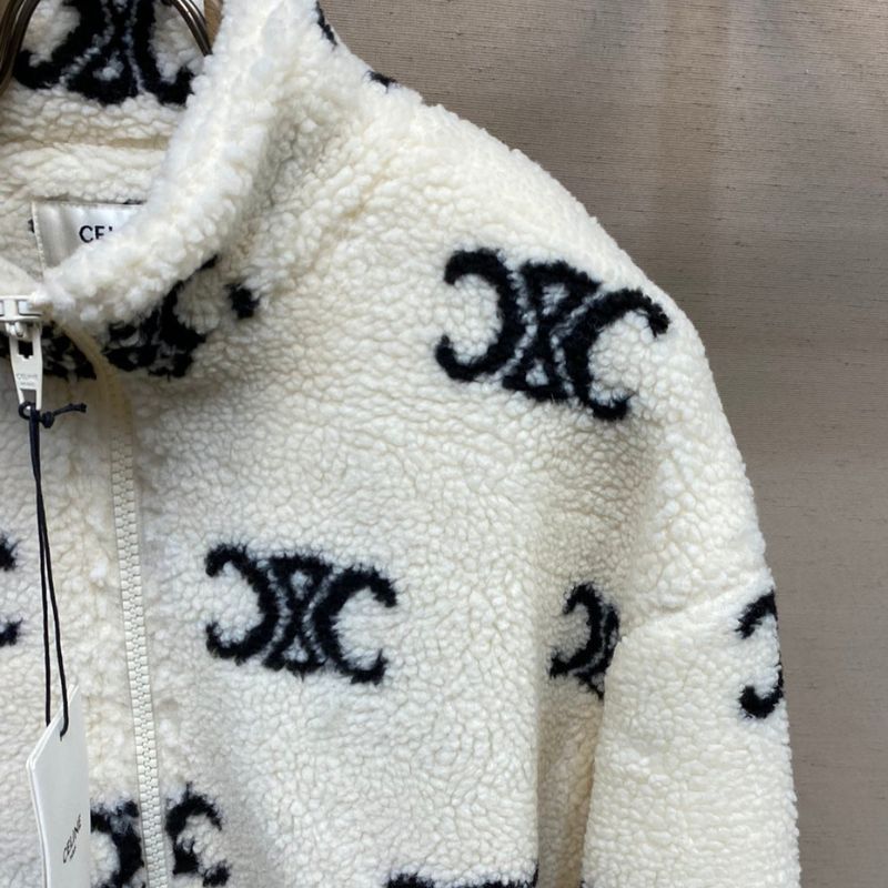Celine 24FW Arc de Triomphe Teddy Lambswool Jacket