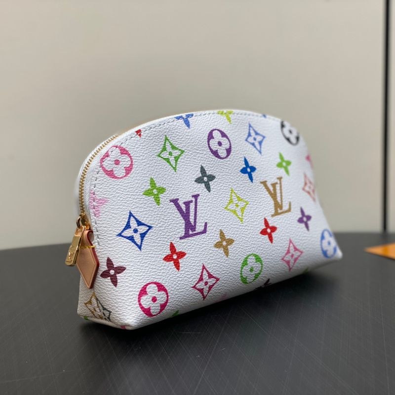 LV Monogram Multicolore Canvas Cosmetic Blanc Pouch