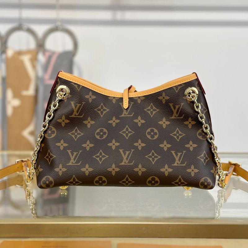 LV Carryall PM 29 Brown Beige Monogram Canvas Bag