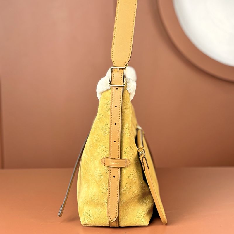 Louis Vuitton Suede-Shearling Carryall PM Shoulder Bag