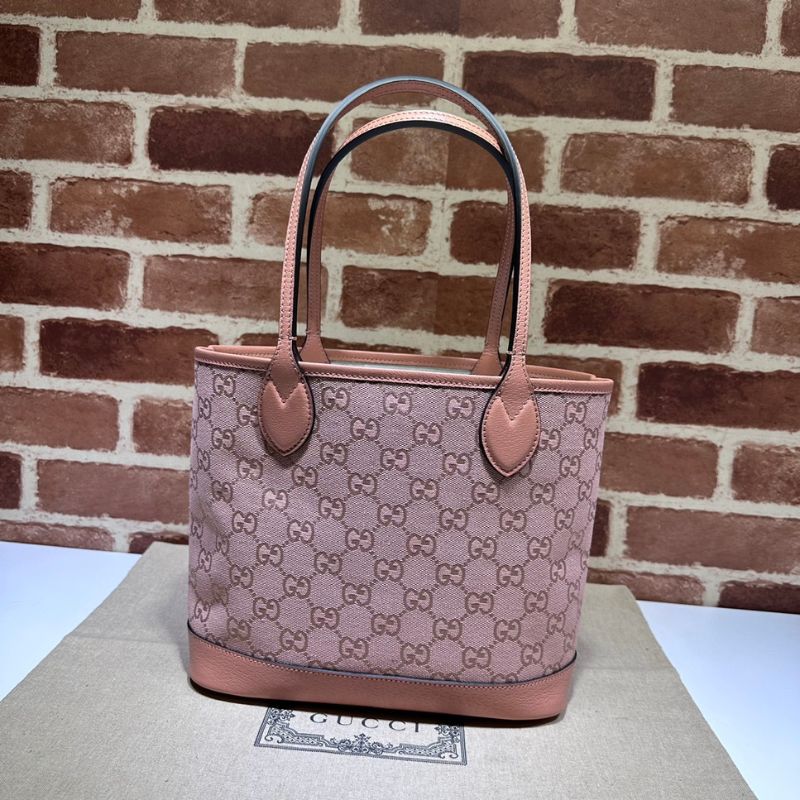 Gucci Ophidia Dusty Pink GG Supreme Canvas Tote Bag
