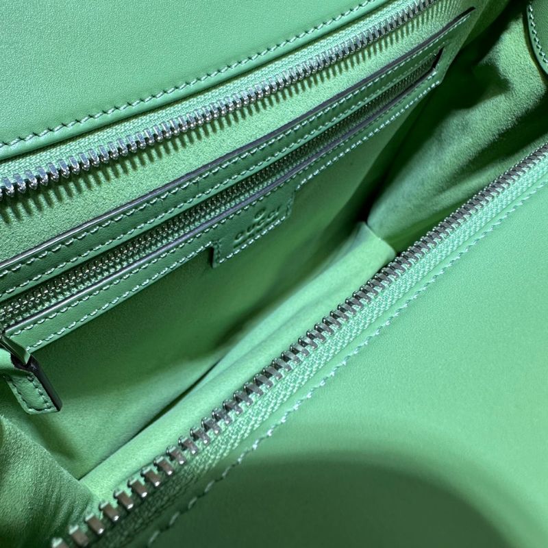 Gucci Light Green Quilted Leather Petite GG Small Tote Bag