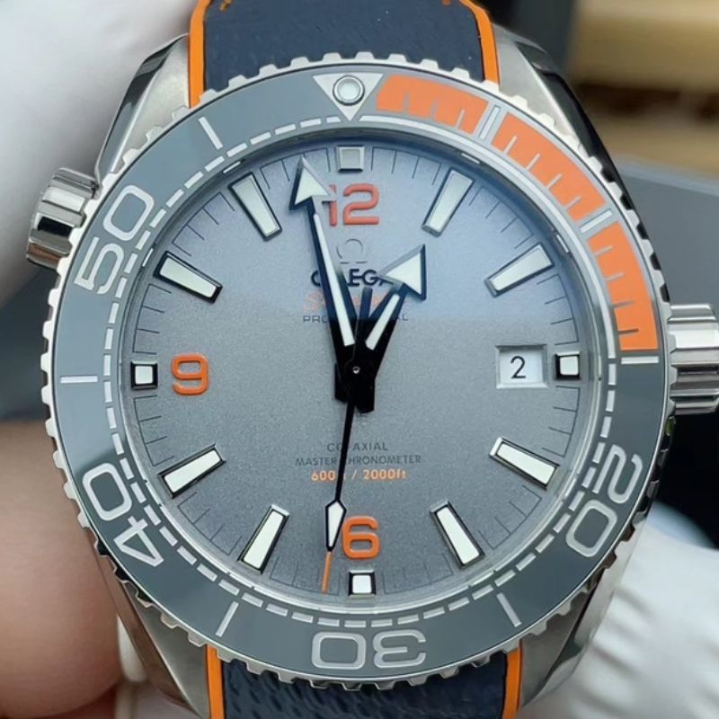 Omega Gray Plate Quarter Orange Watch
