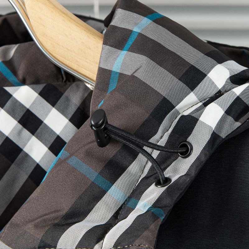 Burberry Classic Plaid & EKD Logo Reversible Down Jacket