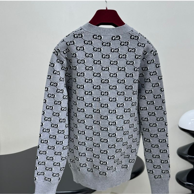 Gucci GG Wool Jacquard Knitted Cardigan