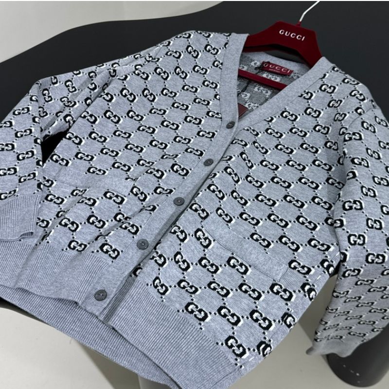Gucci GG Wool Jacquard Knitted Cardigan