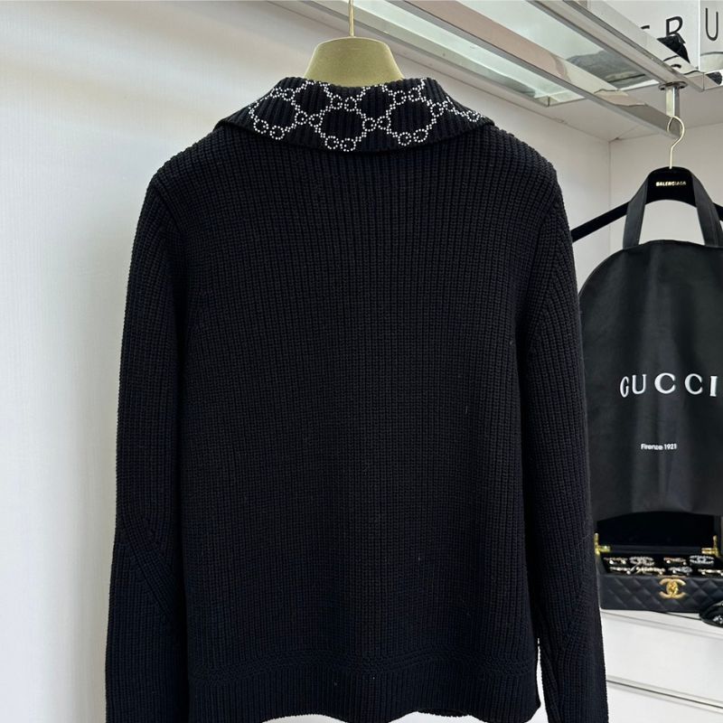 Gucci Rhinestone Lapel Wool Jacket