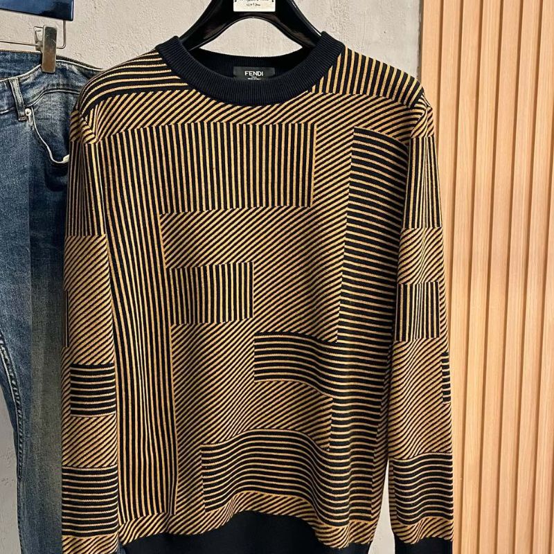 Fendi Jacquard Round Neck Sweater
