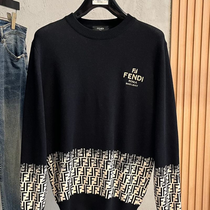 Fendi Artisanal Jacquard Round Neck Sweater