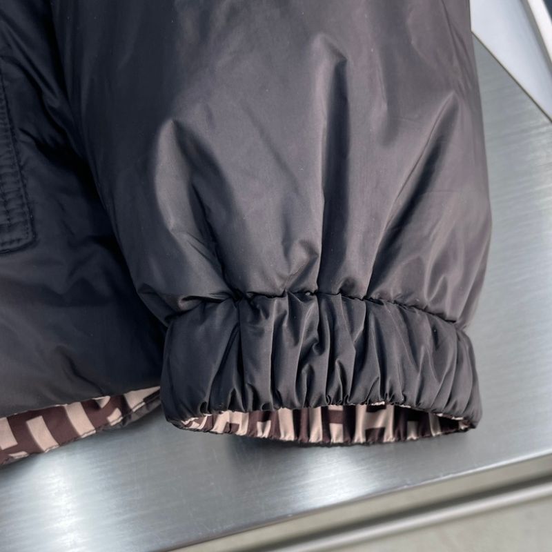 Fendi-Inspired Double-Sided Hooded Goose Down Jacket