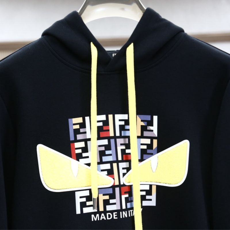 Fendi-Inspired Round Neck Hooded Sweatshirt