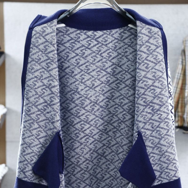 Fendi-Inspired Plaid Jacquard Cashmere Sweater