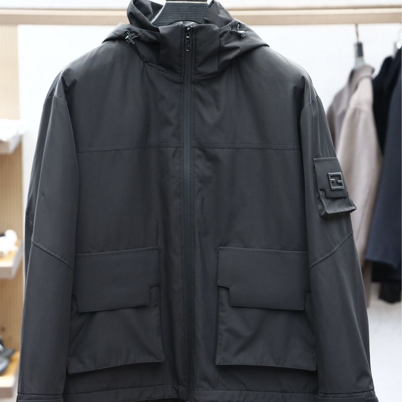 Fendi-Inspired Hooded Velvet-Lined Jacket