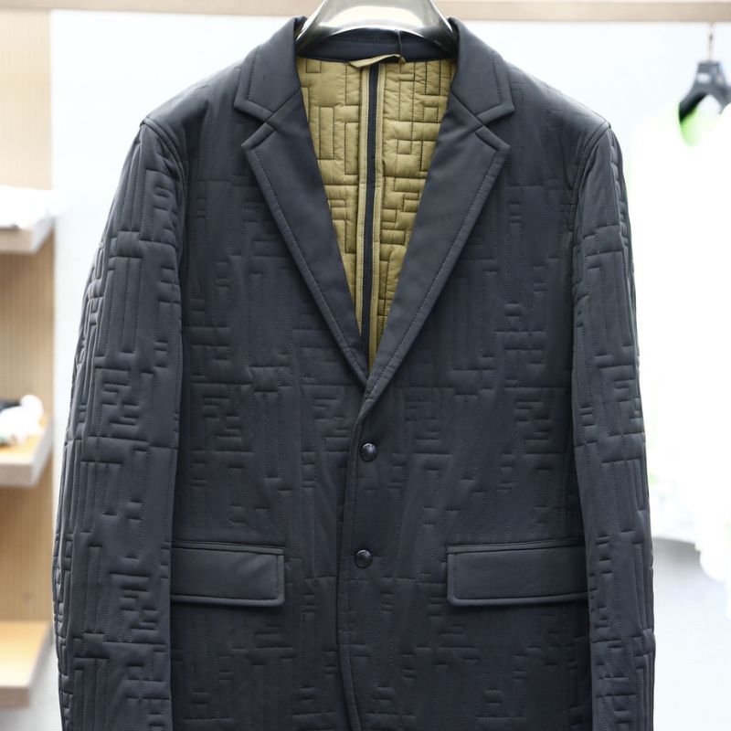 Fendi Inspired Embossed Logo Suit Cotton Jacket