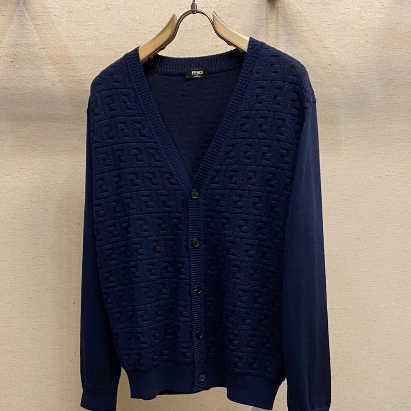 Fendi Inspired FF Stripes Wool Cardigan