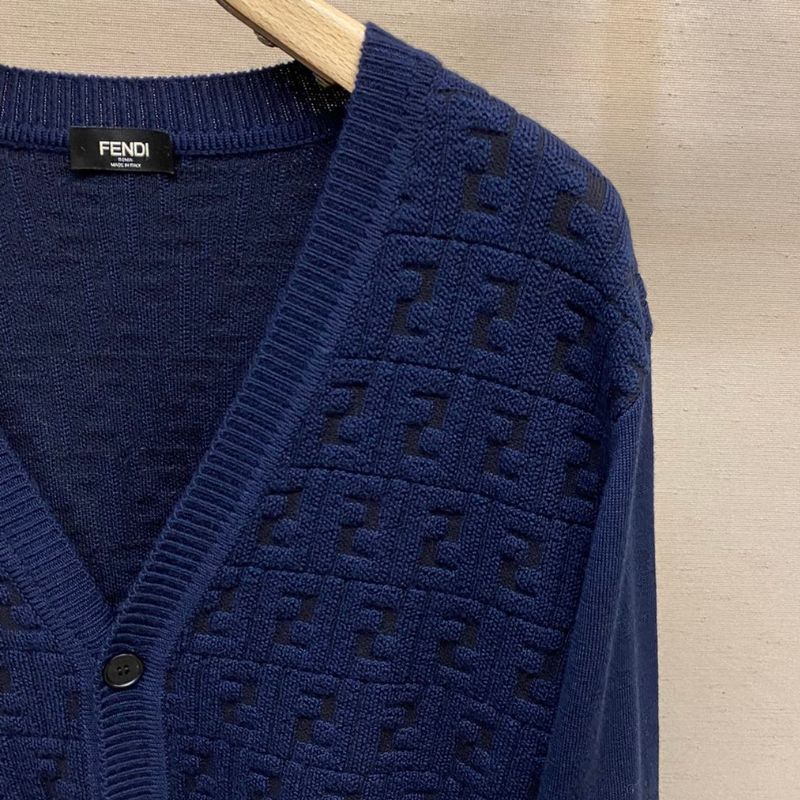 Fendi Inspired FF Stripes Wool Cardigan