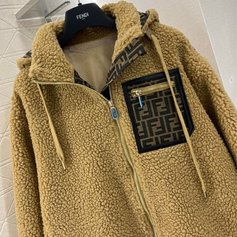 Fendi Luxe Teddy Hooded Jacket
