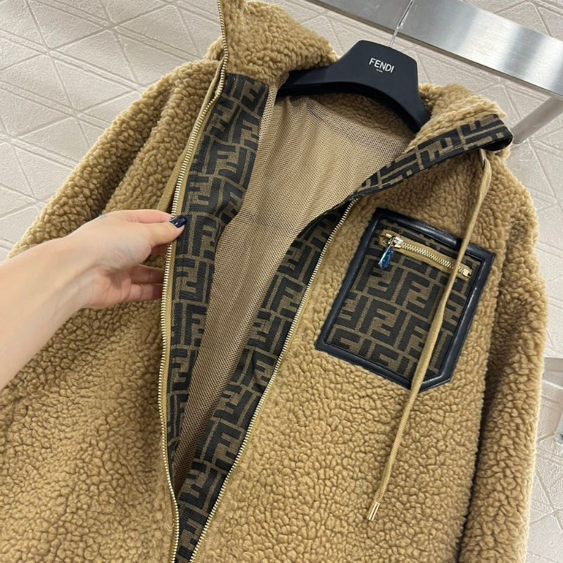 Fendi Luxe Teddy Hooded Jacket