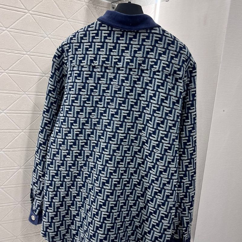 Fendi Jacquard Corduroy Collar Shirt Jacket
