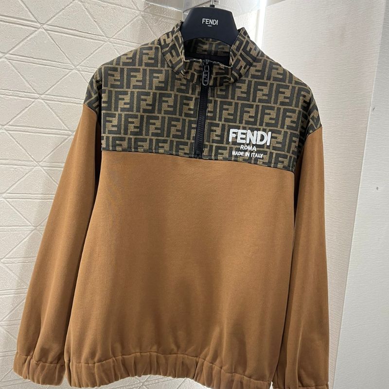 Fendi Jacquard Lapel Sweatshirt