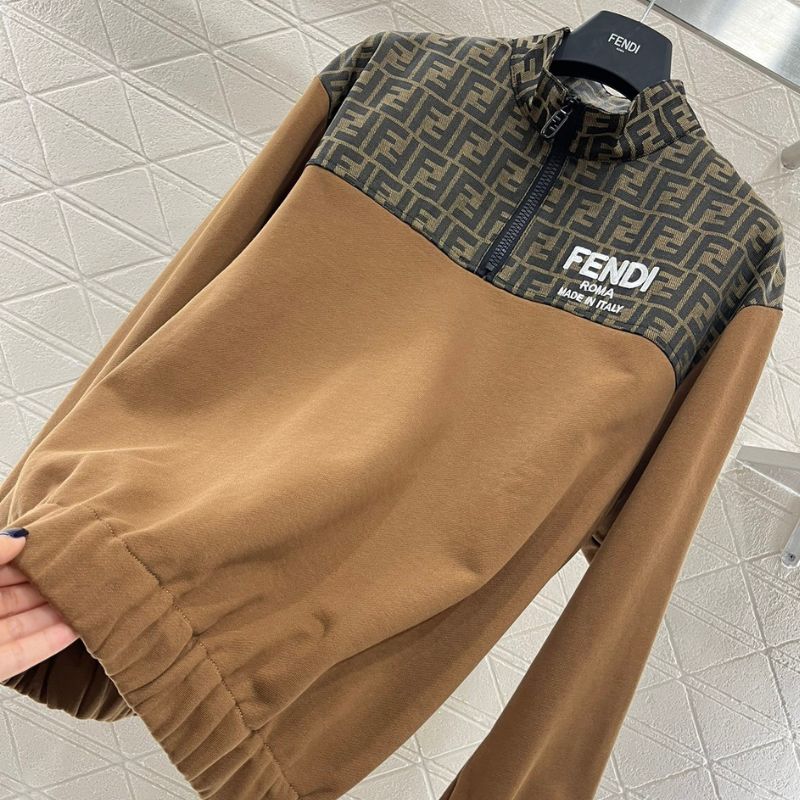 Fendi Jacquard Lapel Sweatshirt