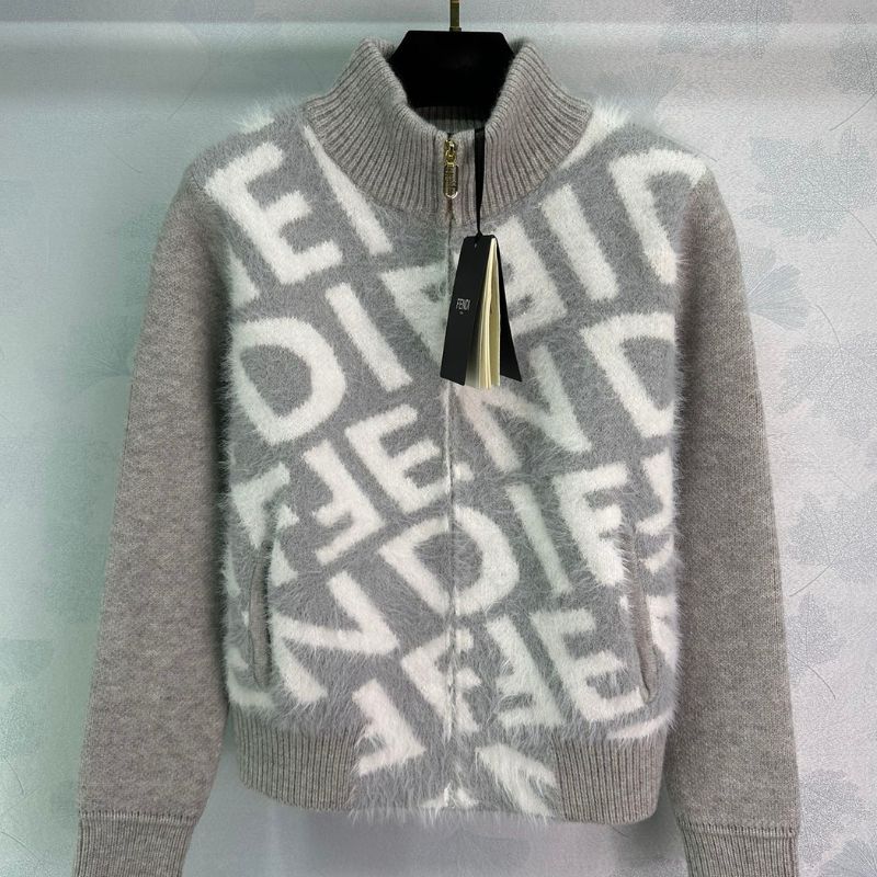 Fendi Knitted Jacquard Cardigan