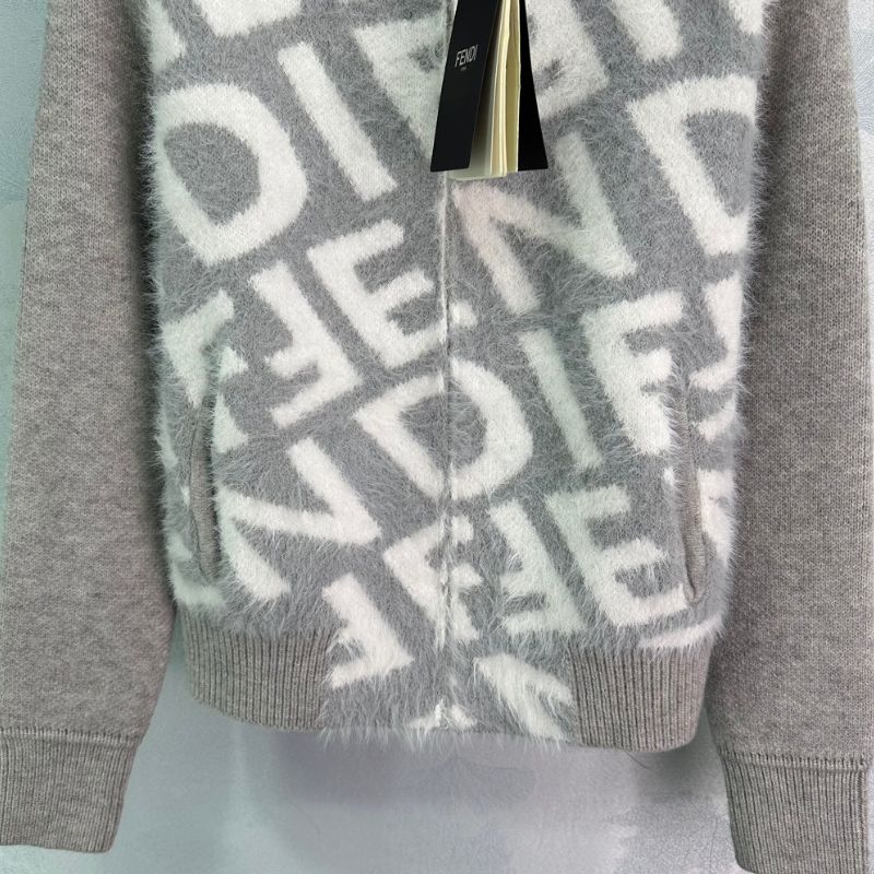 Fendi Knitted Jacquard Cardigan