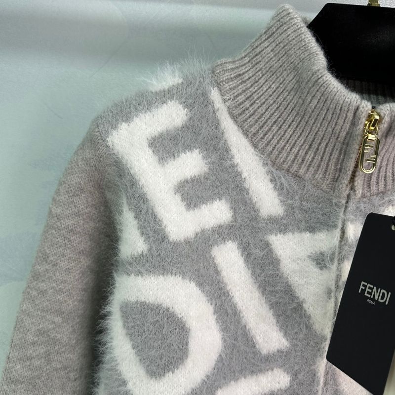 Fendi Knitted Jacquard Cardigan